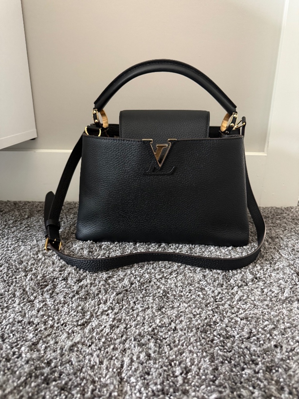 LV Brand New Capuci MM Taurillon Leather Handbag